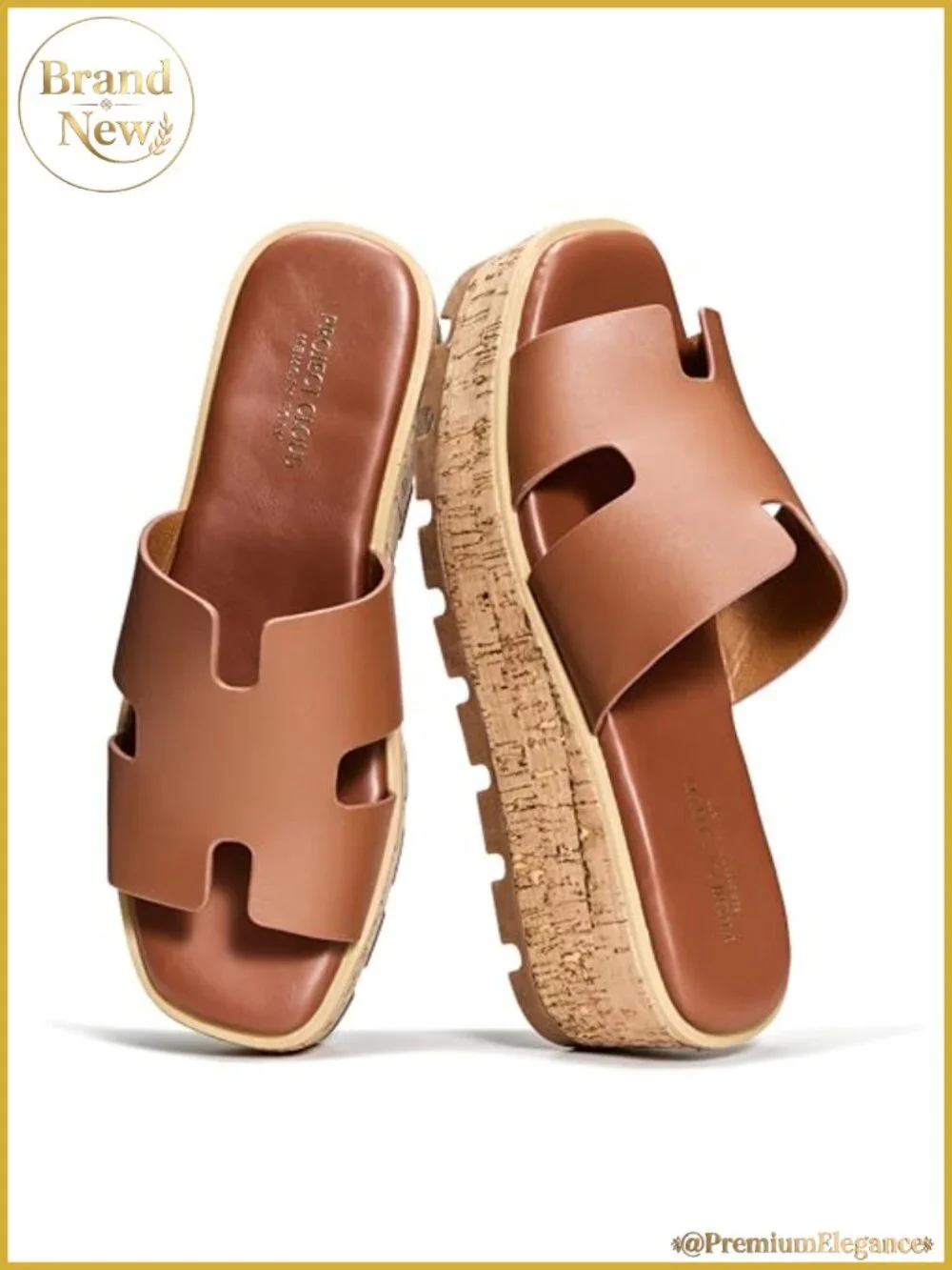 Genuine Leather Wedge Platform Sandals Memory Foam Insole Non-Slip